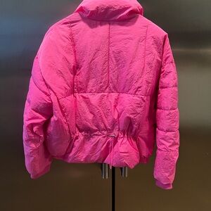 Free People pink cropped puffer jacket slouchy